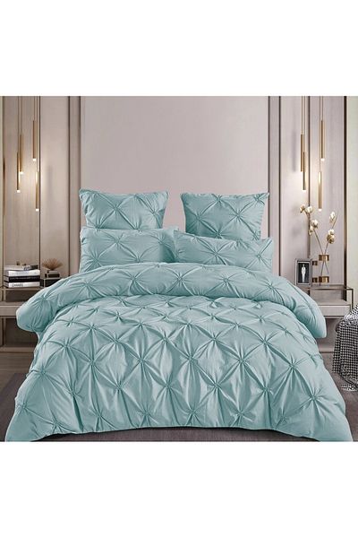 CHIRASO CHIRASO bed linen, FINET, 6 pieces, fitted sheet 180x200 cm, 4 pillowcases, blue