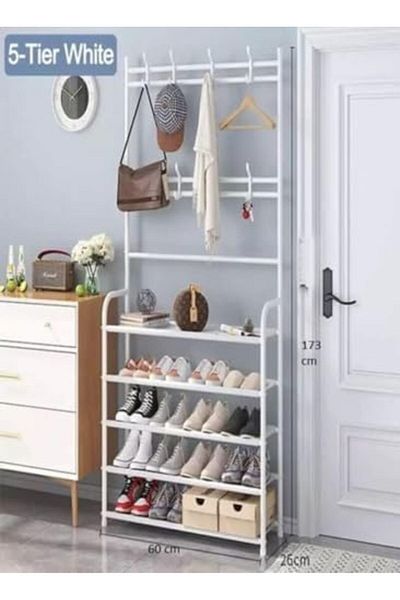 Generic 5-Tier Stainless Steel Coat And Shoes Rack For Home