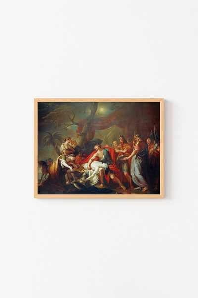 epiqart Elegie pentru moartea lui Patroclus de către Achilles - Cadru cu model din lemn