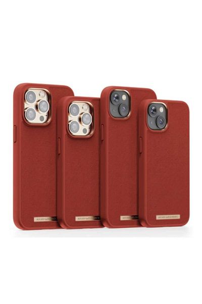OEM Njord byELEMENTS case for iPhone 14 Plus, burnt orange, alcantara