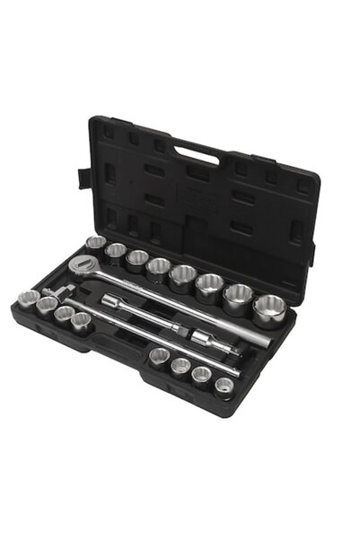 Globalport Retail Trusa chei tubulare 3/4, 12 laturi, clichet, prelungitor, teu, 21 piese, CR-V