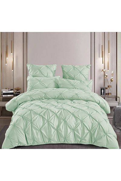 CHIRASO CHIRASO bed linen, FINET, 6 pieces, fitted sheet 180x200 cm, 4 pillowcases, mint green