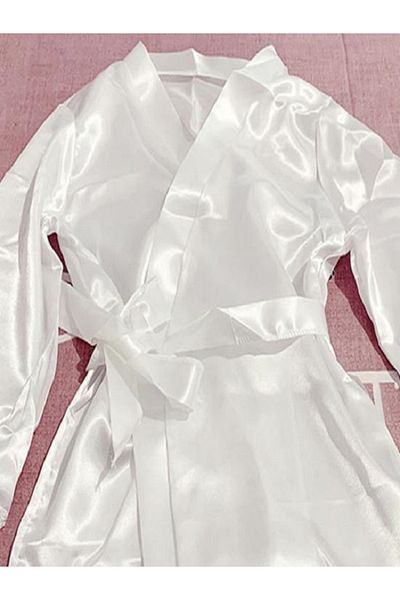 Generic Women's Nightgown Dressing Gown Sleepwear Bride Bridesmaid Summer Short V Neck Ladies