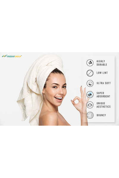 Trident 6Piece Smart Twist Towel Set Includes 1Large90x150cm+1Bath70x130cm+2Hand50x90cm+2Wash30x30cm MidBlue