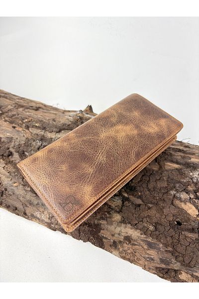 özdemirler deri 100% Genuine Leather Handheld Portfolio with Phone Compartment Gift for Men - Black