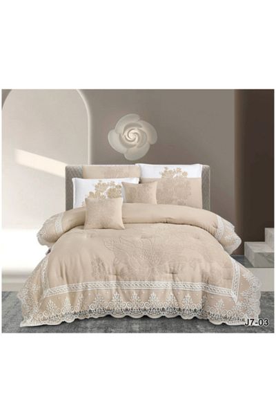 Generic 8-piece double quilt, jacquard lace