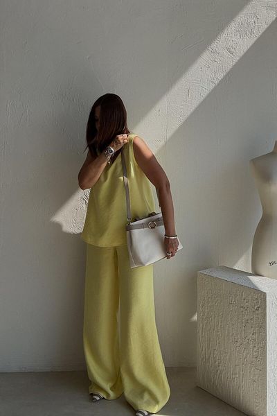 ELVAN TOLON Yellow Tank Top Pants Set