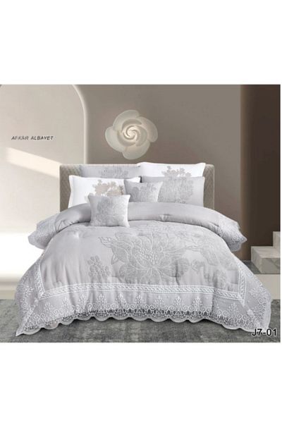 Generic 8-piece double quilt, jacquard lace