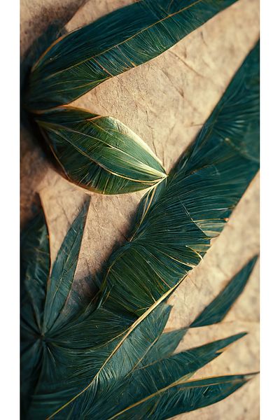 Harikabirev ΥΠΕΡΑΣΤΗ | ΣΥΝΔΥΑΣΜΟΣ ΠΡΑΣΙΝΩΝ ΦΥΛΛΩΝ (PALM) | ΓΥΑΛΙ ΤΕΤΑΡΤΟ ΚΑΘΕΤΟ ΤΑΒΛΟ ΜΕ ΣΚΕΛΟΣ