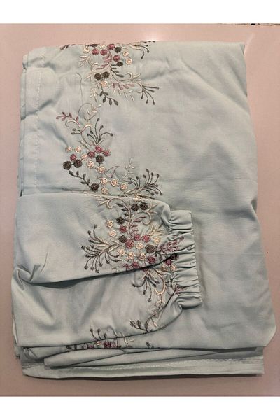 Gerenic Embroidered prayer shawl, cool cotton, open to wear - set of 3 pieces in different colors