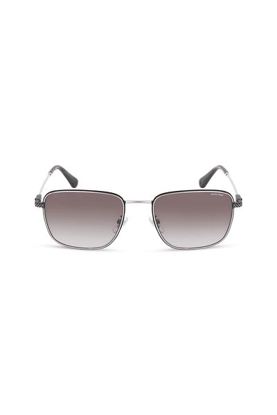 Police Octane 11 Man Squared Sunglass Shiny palladium _Smoke gradient 57-19-150