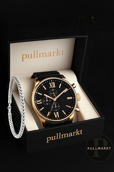 pullmarkt Bracelet + Men's Wrist Watch Set