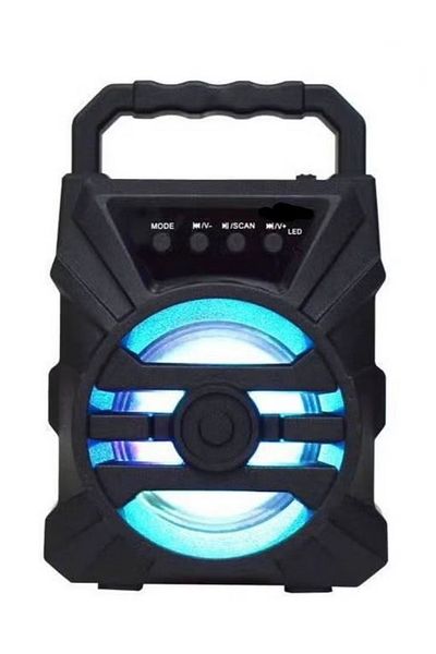 KRAWN Portable Bluetooth Speaker with FM Radio, SD Card & USB Support – Black