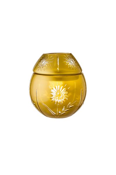 Byblos Crystal tissue box, laser engraving, honey color