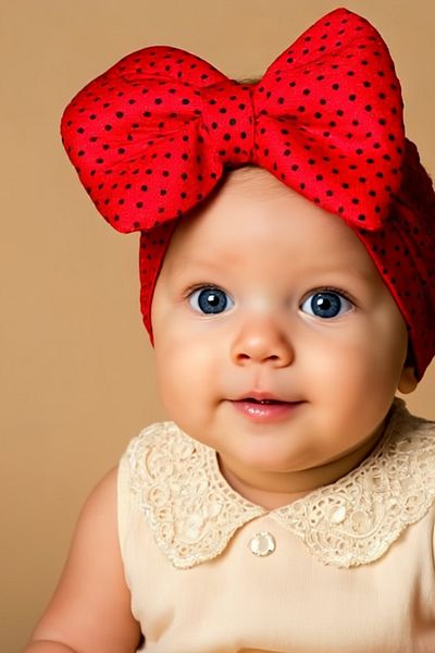 Bebekino Baby Girl Bow Bonnet Polka Dot