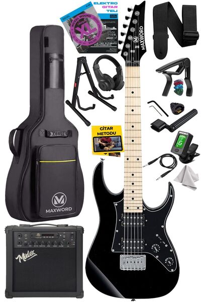 Maxword De-150bk-25amp Maple Klavye Hh Yüksek Kaliteli 25w Amfili Elektro Git...