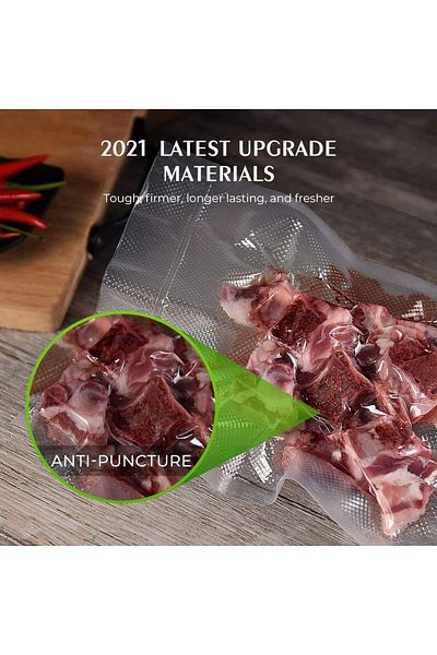Zibba Life Embossed Vacuum Bags, Set 100 Pieces 15x25 cm, Zibba Life™, Compatible with Any Vacuum Machine