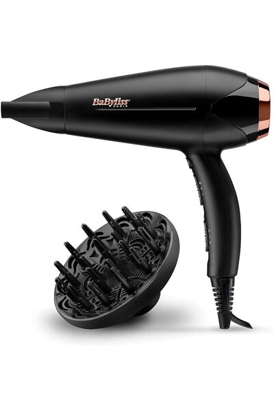 BABYLİSS Hair Dryer D570DSDE - 2200W, 2 Speeds, 3 Heat, Ionic, Tourmaline Ceramic, Black