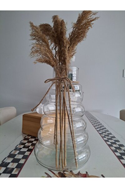 Decovio Vasă Elegantă cu Model Bombeli de Sticlă Transparentă 1 Buc 27 cm