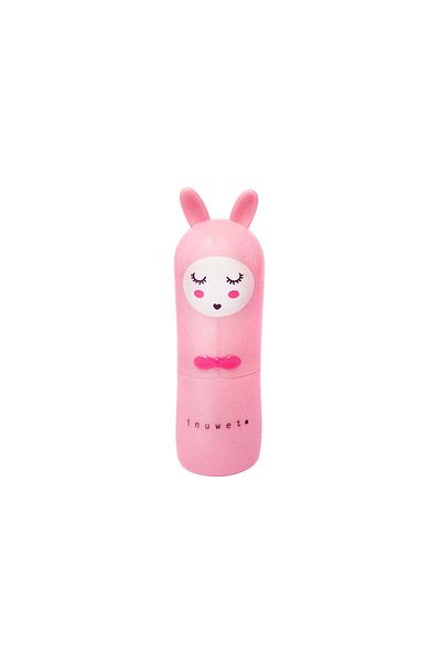 Inuwet Children's lip balm, Pink, with strawberry scent, Bunny en Rose, Inuwet, 3.5 gr