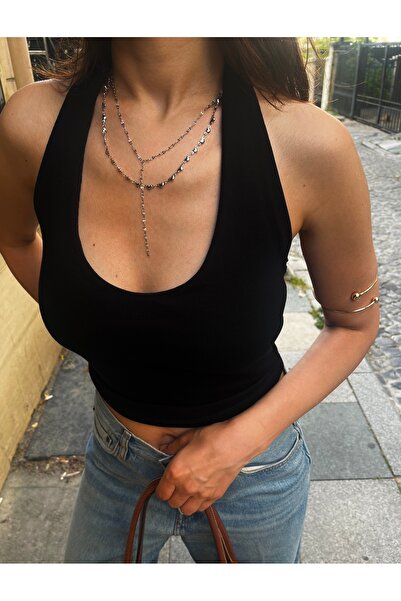 Hoop jewelery طقم قلادة من الفولاذ مكون من قطعتين