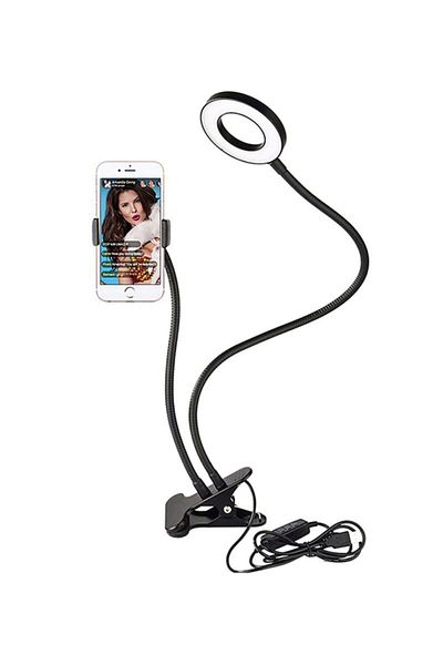 Generic Flexible Mobile Phone Holder With LED Light Black