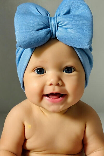 Bebekino Kız bebek fiyonklu bone düz renk