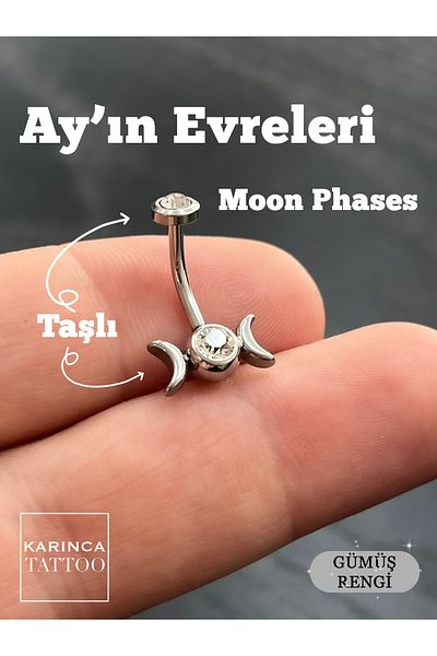 Karınca Piercing Moon Phases Moon Phases Stone Navel Piercing