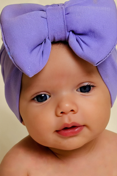 Bebekino Kız bebek fiyonklu bone düz renk