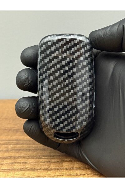 Luxe Aksesuarr Fiat Egea -Fiat 500 - Doblo Switchblade 3 butoane Fibră de carbon Carcasă de protecție pentru chei