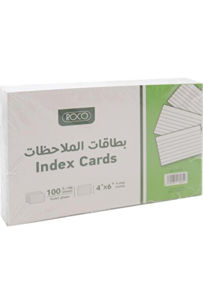 Roco بطاقات فهرسة - 4 × 6 بوصة، بيضاء، فارغة