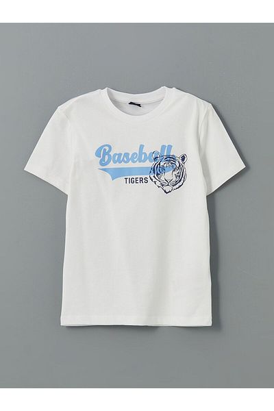 LC Waikiki Crew Neck Tiger Printed Boy's T-Shirt