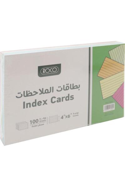 Roco Index Cards – 4" x 6", Assorted Colors, Blank