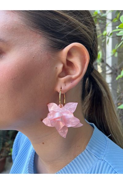 MODA Large Flower Detailed Dangle Women's Earrings with 3 Color Options – Elegant Design