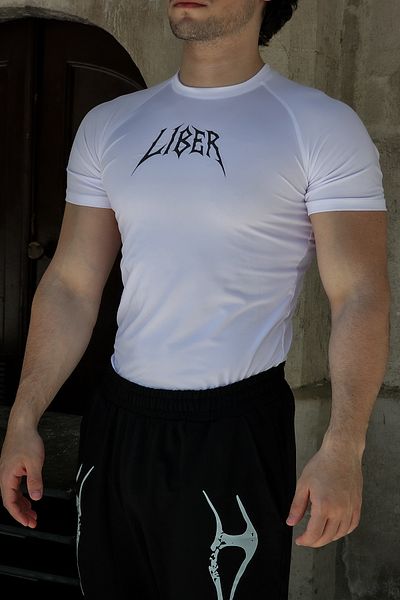 Liber Cyber ​​Bones - T-shirt συμπίεσης (Λευκό)