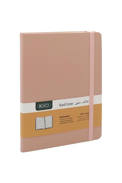Roco Embossed Notebook with Elastic Band – 14 x 20 cm, 160 Pages, Lined, Peach