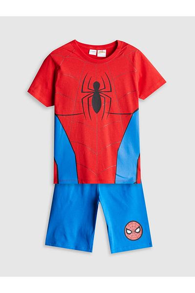 LC Waikiki Lcw Kids Red Spider-Man Printed Boys T-Shirt and Shorts Pack of 2