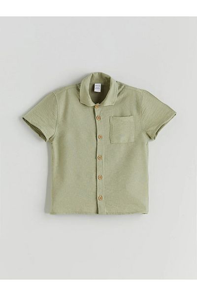 LC Waikiki Lcw baby green basic boy baby shirt and shorts 2-pack