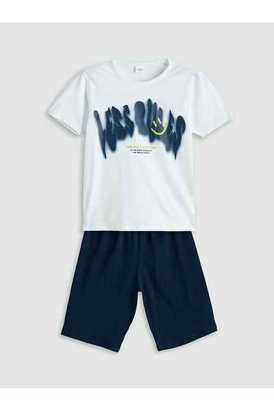LC Waikiki Crew Neck Men's Shorts Pajama Set