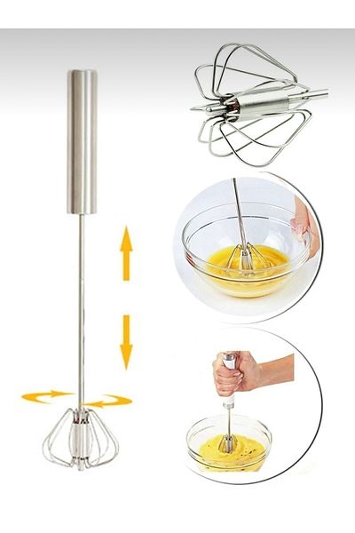 CEZVE HOME Push-Pull Automatic Beater Press Manual Steel Whisk