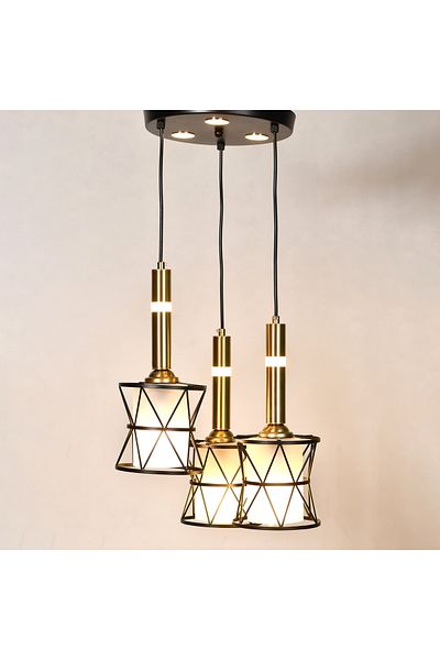 Happy Light Modern three-circle ceiling lamp for living room, bedroom or hall