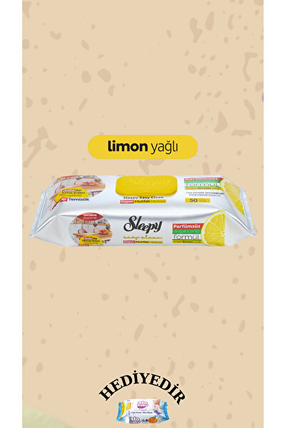 Sleepy Doğal Yağlı 50 'li Easy Clean Portakal & Limon & Greyfurt & Bergamot Alobaby Hediye