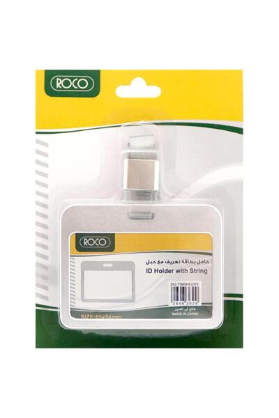 Roco حامل هوية بسيط بحبل - رمادي