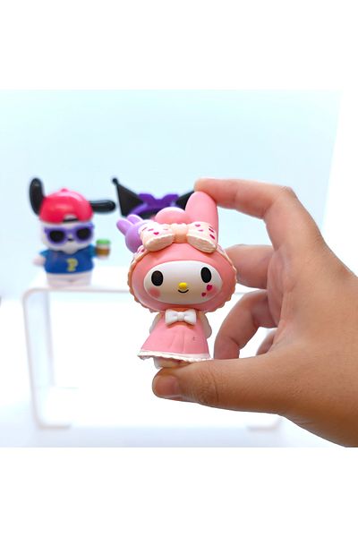 DEK Kuromi, My Melody and Pochacco 3-Piece Figure Set - Collectible Toy Character Desk Ornament Gift