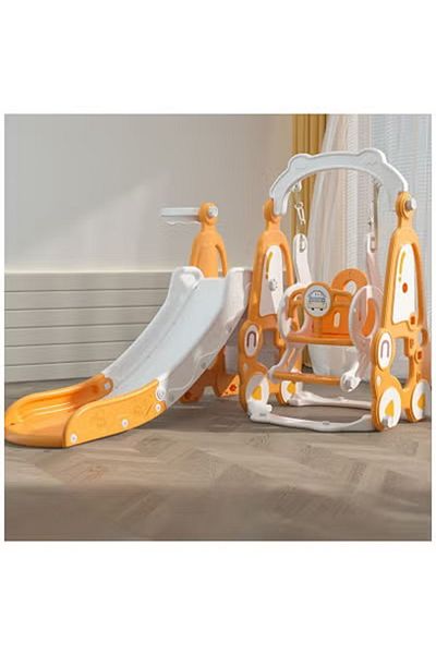 FULLJOY Car-shaped slide with swing and basketball hoop 3*1, 173*120*122 cm UN-JT12