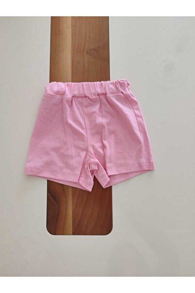 Asel Baby Girl's Summer 2-Piece Set with Ants and Flower Pattern Shorts with Shoulder Clips