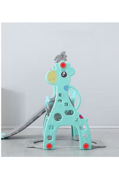FULLJOY Deer Slide with Swing, Basketball Hoop and Music 4*1, 155*140*105cm UN-DW46BLUE Blue