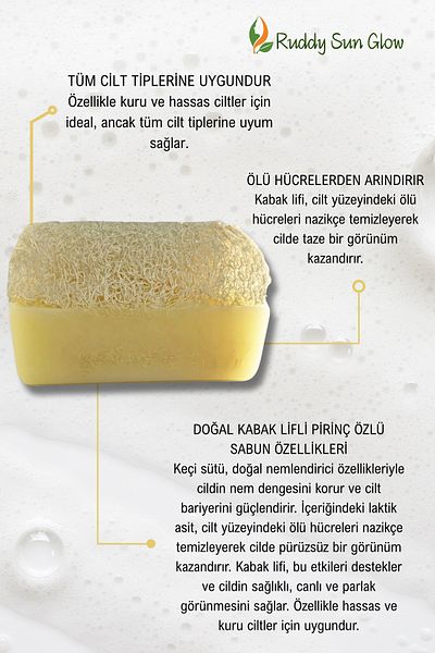 RUDDYSUN Pumpkin Fiber Goat Milk Soap Handmade Natural 120Gr