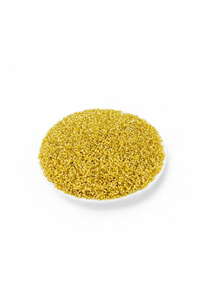 Serhat Aksesuar ve El İşçilik Kristal Altın Sarı (11/0) 2 mm Kum Boncuğu 100 gr