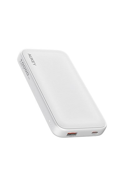 AUKEY PB-Y46 Spark Go 10,000mAh, 15W PD, Fast Charging Power Bank,1xUSB-A and 1xUSB-C, White.